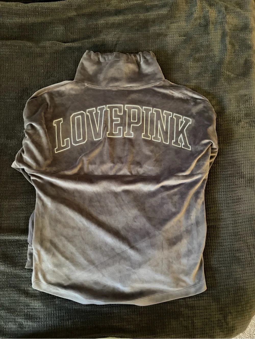 PINK Victoria's Secret Men's Gray Velvet Turtleneck Pullover